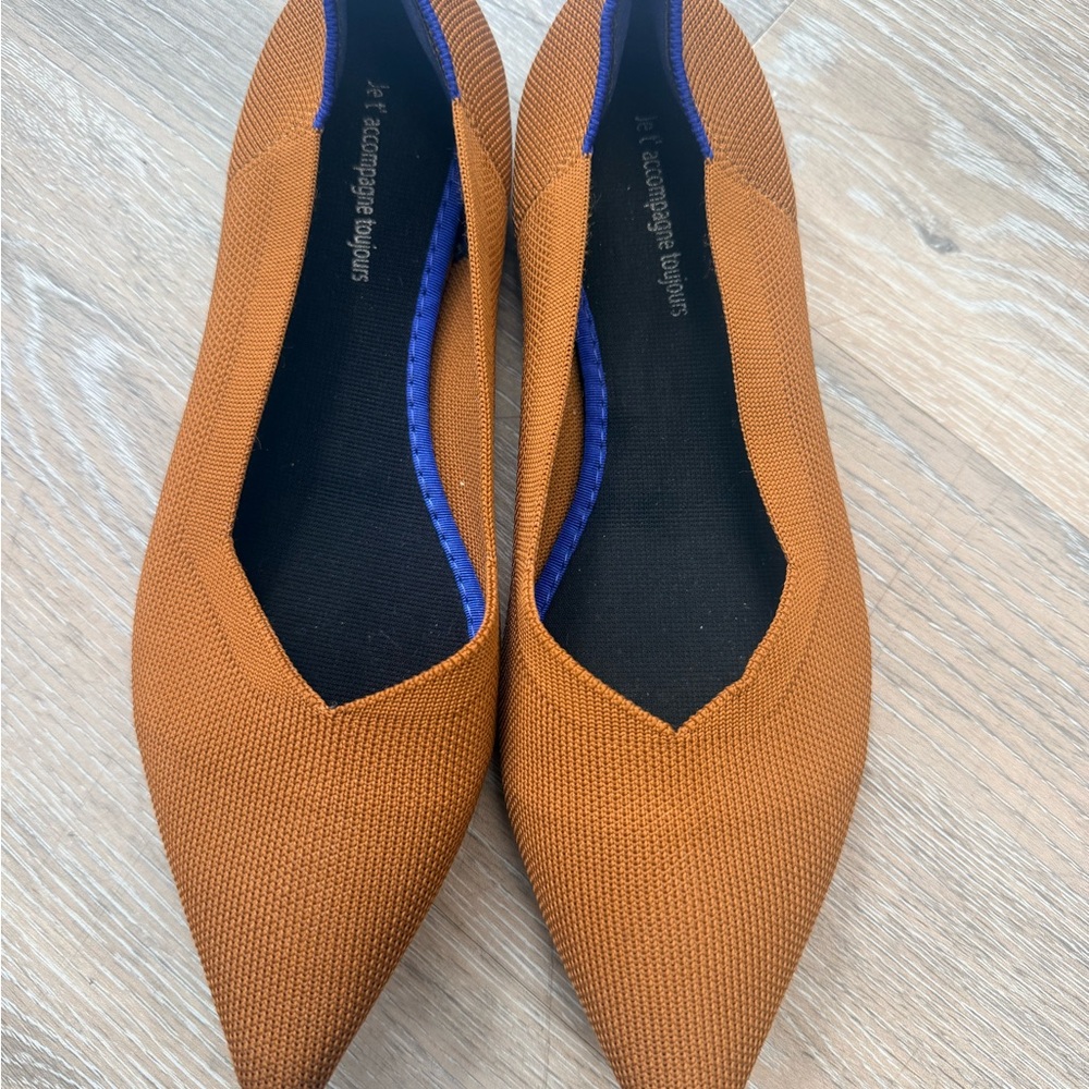 Jet' Accompagne Toujours Women EU 40 Ballet Flats Brown Knit Pointed Toe Slip On
